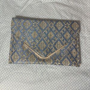 BCBGeneration Blue and champagne Patterned Clutch